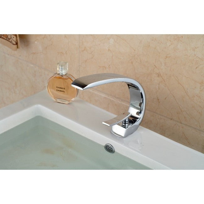 Juno New Palm Bright Chrome Deck Mount Bathroom Sink Faucet