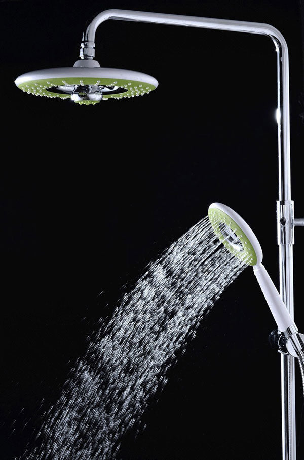 Latest Design 8 Rainfall Waterfall Chrome Finish Shower Faucet Set Bathtub Mixer Tap with Handheld Shower Head