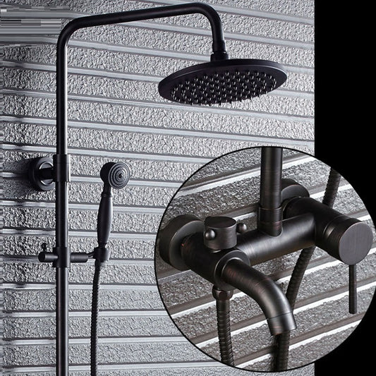 Juno 8" Oil Rubbed Bronze Rain Shower Systems with Handheld Shower