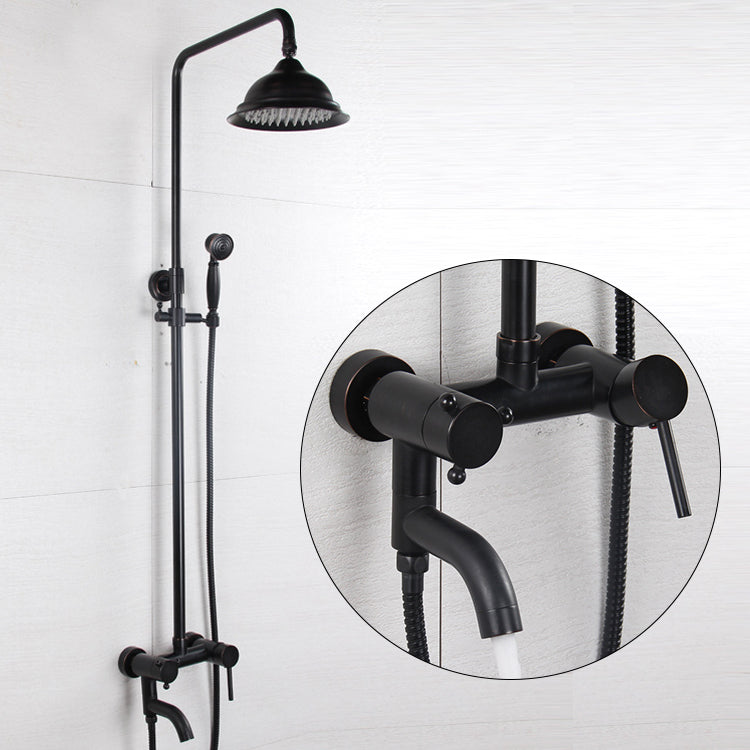 Juno 8" Oil Rubbed Bronze Rain Shower Systems with Handheld Shower