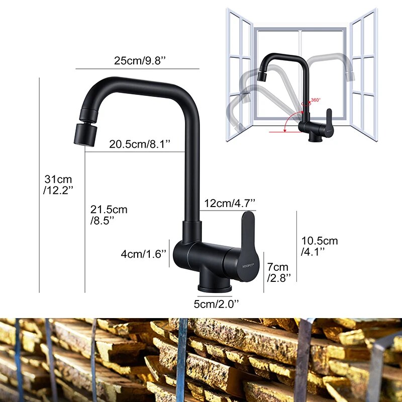 Juno Commercials Deck Mount Black  Pull Out Kitchen Faucets in Two Way Mixer Spray Modes