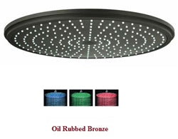 16" Oil Rubbed Bronze Round Color Changing LED Rain Shower Head