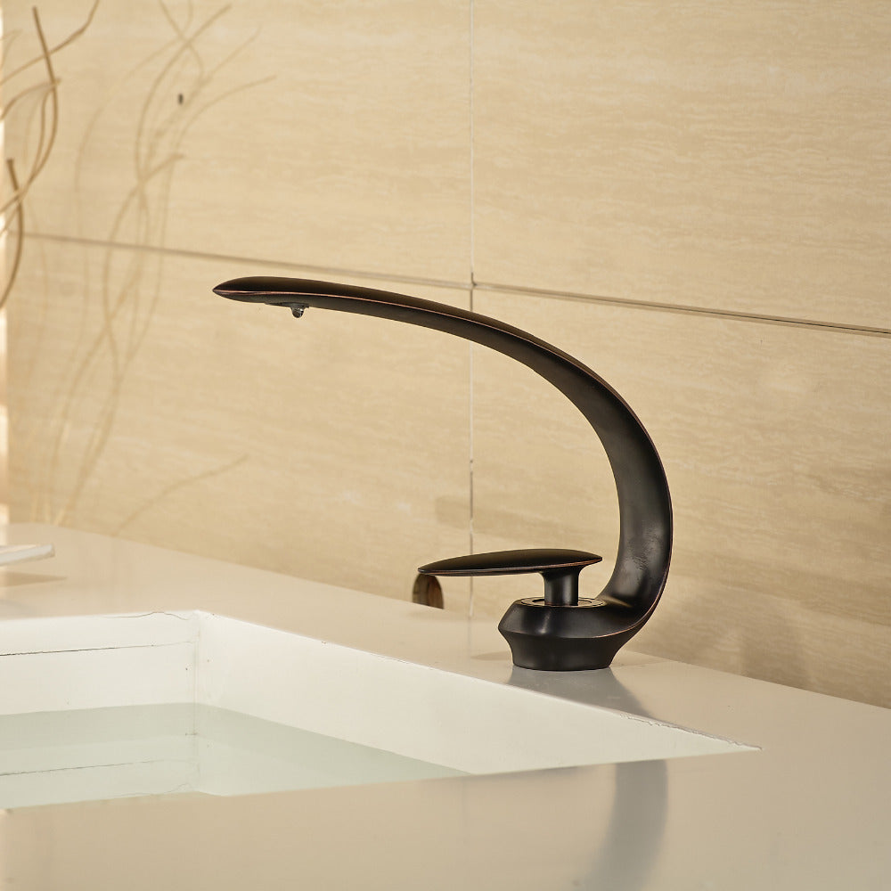 Oil Rubbed Bronze Finish Bathroom Basin Sink Faucet