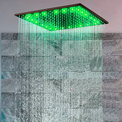 Oil-Rubbed Bronze Square LED Rain-Shower Head