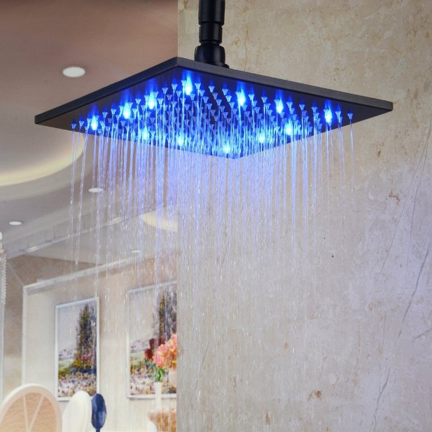 Oil Rubbed Bronze Wall Mount LED Shower Set