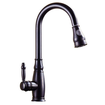Juno Black Kitchen Sink Faucet with Pull-Down Sprayer
