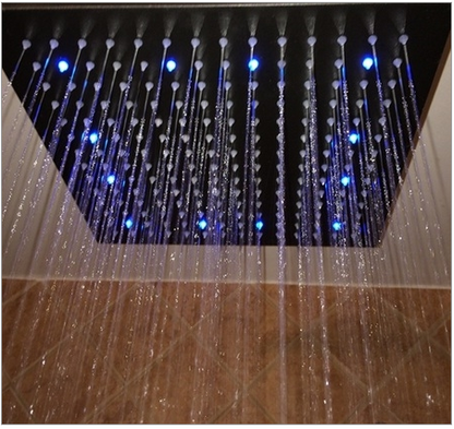 16" Oil Rubbed Bronze Square Color Changing LED Rain Shower Head