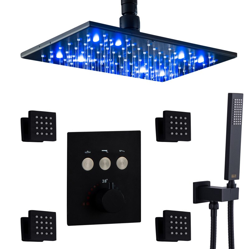 3 Way  Shower Mixer with Body Jets Rainfall Bathroom Shower System