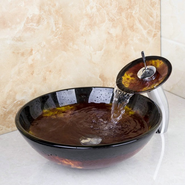 Painted Glass Bathroom Washroom Countertop Basin