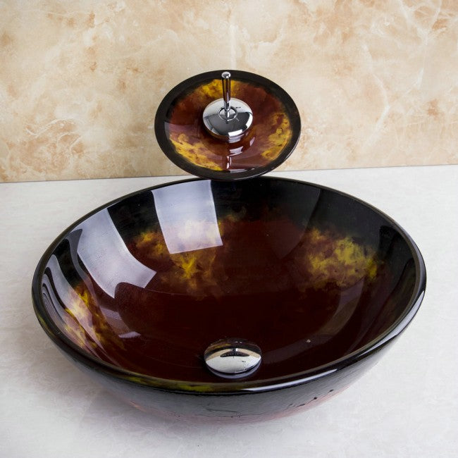 Painted Glass Bathroom Washroom Countertop Basin 1