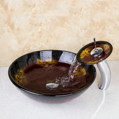 Painted Glass Bathroom Washroom Countertop Basin 2