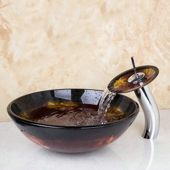 Painted Glass Bathroom Washroom Countertop Basin 3