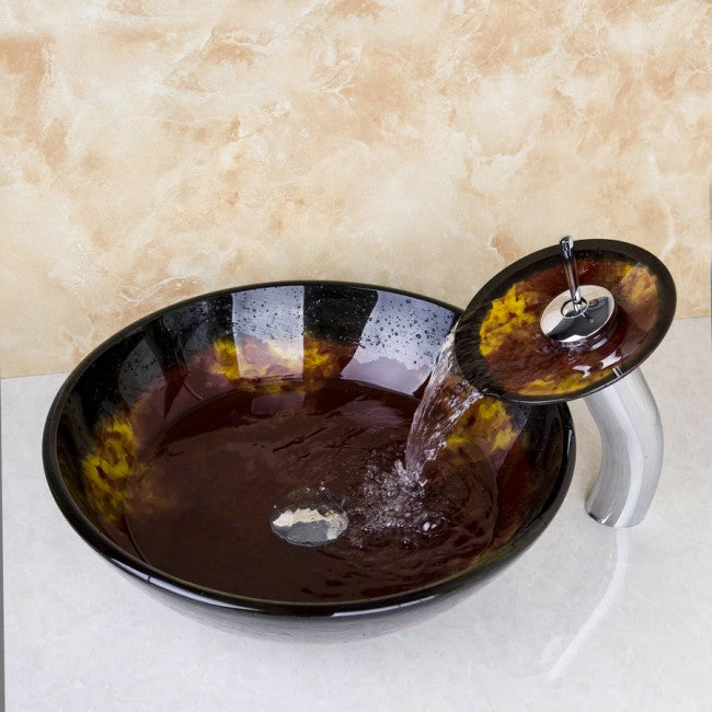 Painted Glass Bathroom Washroom Countertop Basin 5