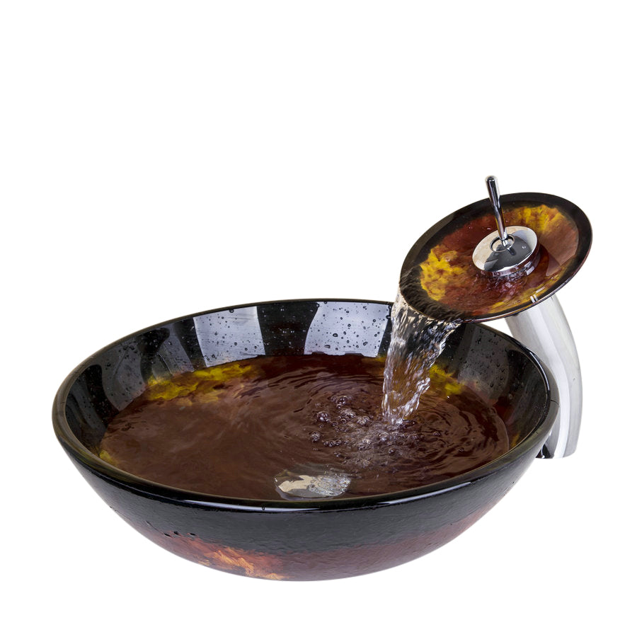 Painted Glass Bathroom Washroom Countertop Basin 6