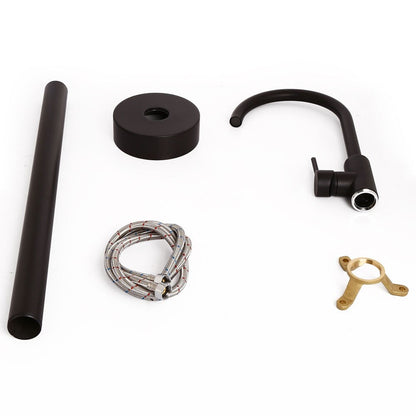 Juno Classic Solid Brass Matte Black Finish Single Handle Freestanding Bathtub Filler Faucet