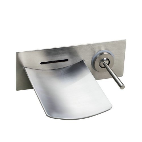 Brushed Nickel Widespread Waterfall Bathroom Wall Mount Faucet  