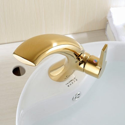 Peyton Antique Gold Color Single Lever Bathroom Sink Faucet 