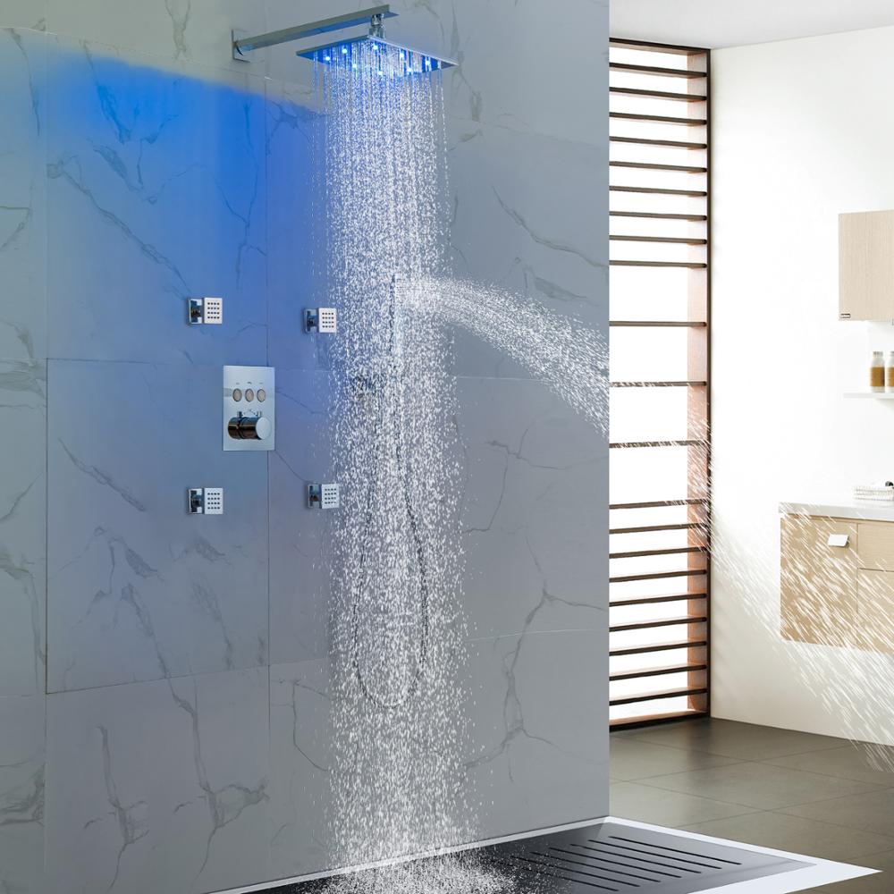 3 Way  Shower Mixer with Body Jets Rainfall Bathroom Shower System