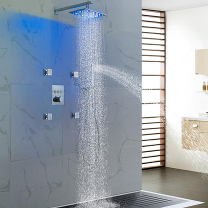 3 Way  Shower Mixer with Body Jets Rainfall Bathroom Shower System