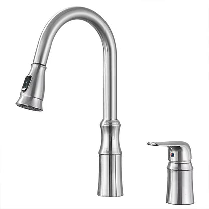 Juno Black Brushed Nickel Pull Down Kitchen Faucet Deck Mount SIngle Handle