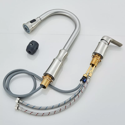 Juno Black Brushed Nickel Pull Down Kitchen Faucet Deck Mount SIngle Handle