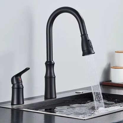 Juno Black Brushed Nickel Pull Down Kitchen Faucet Deck Mount SIngle Handle