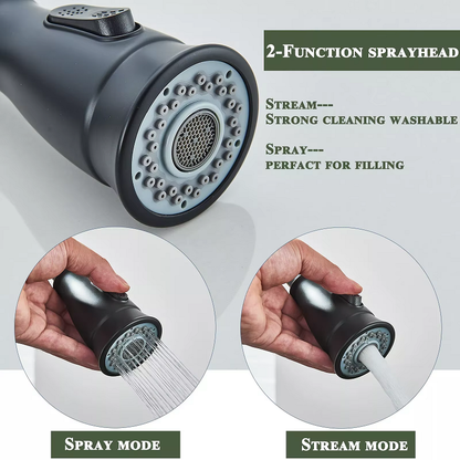 Juno Black Brushed Nickel Pull Down Kitchen Faucet Deck Mount SIngle Handle