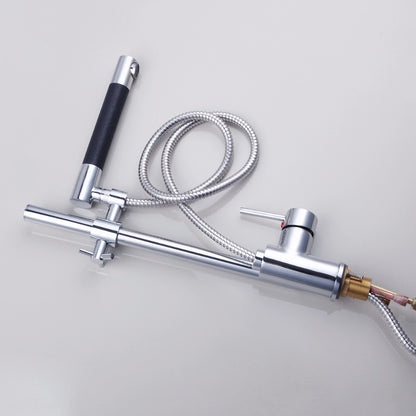 Pull Down Kitchen Faucet Chrome Finish Mixer Tap