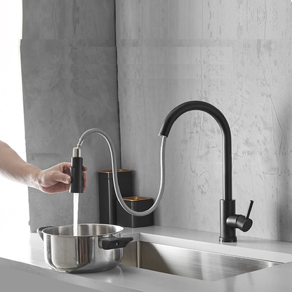 Juno Matte Black Touch Sensor On Kitchen Sink Faucet