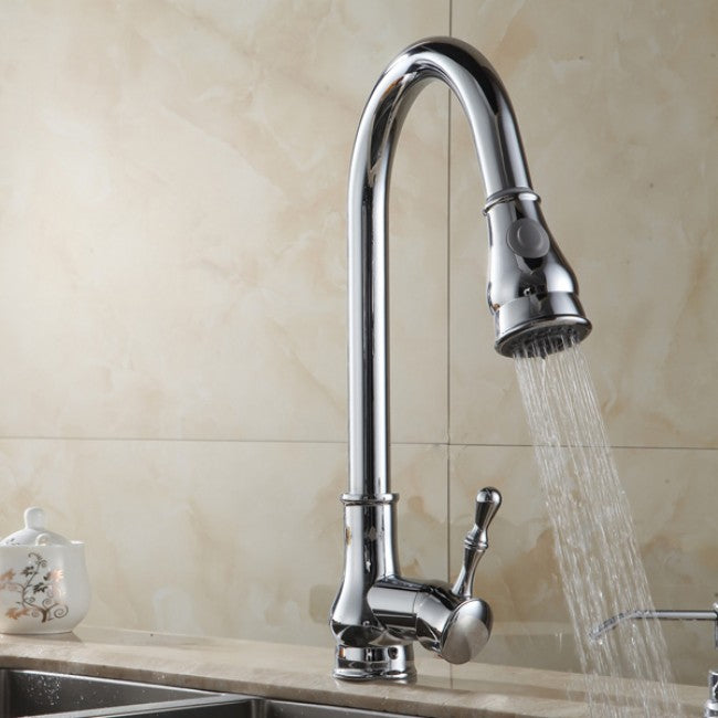 Pull Out Sink Kitchen Mixer Faucet Brushed Nickel  