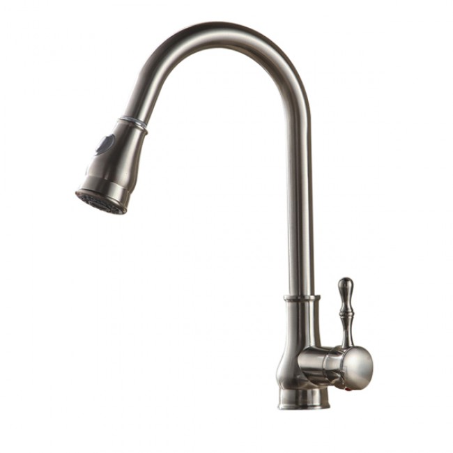 Pull Out Sink Kitchen Mixer Faucet Brushed Nickel  