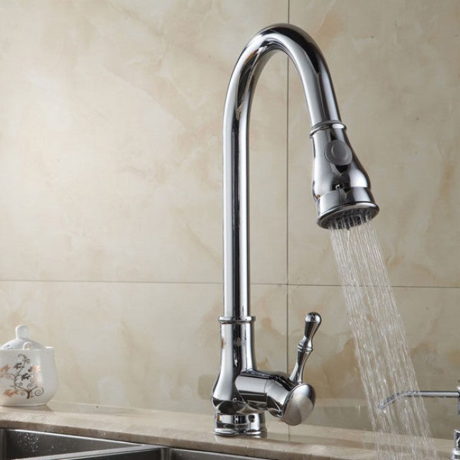 Pull Out Sink Kitchen Mixer Faucet Brushed Nickel  