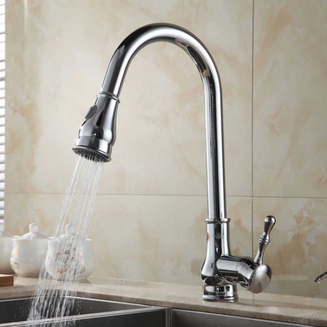Pull Out Sink Kitchen Mixer Faucet Brushed Nickel  