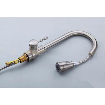 Pull Out Sink Kitchen Mixer Faucet Brushed Nickel  