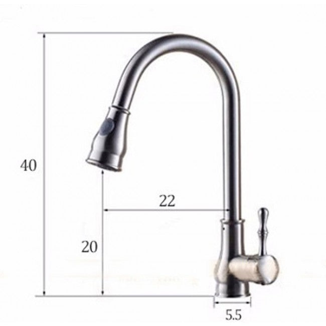 Pull Out Sink Kitchen Mixer Faucet Brushed Nickel  