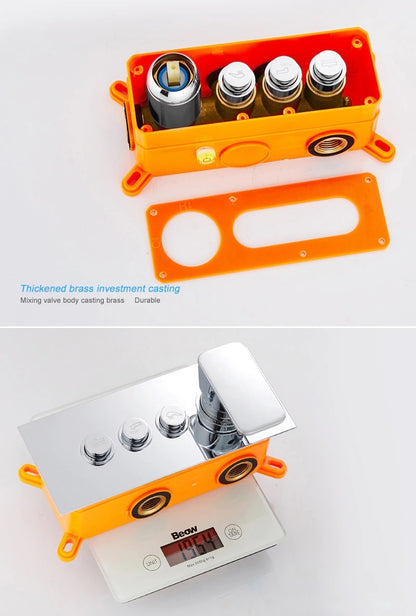 New 16 Inch Rain Shower Head with Push Button 3 Way Shower Mixer