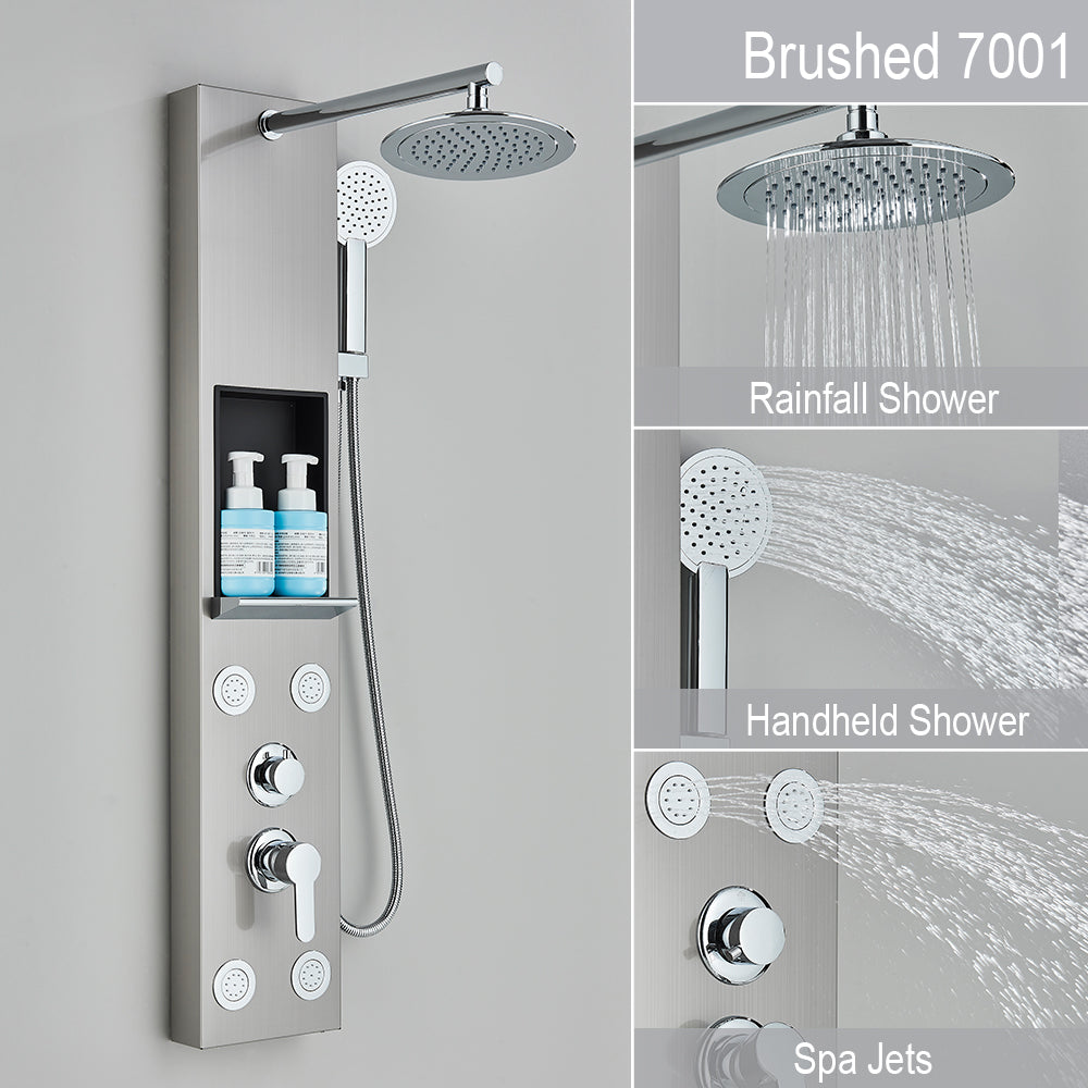 Juno Paris 5 Function LED Shower Panel Shower Head Massage Jets