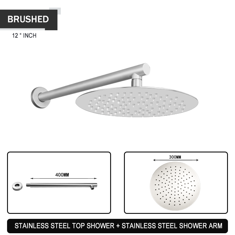 Juno Commercials Wall Mount Rainfall Over Shower Head with Shower Arm