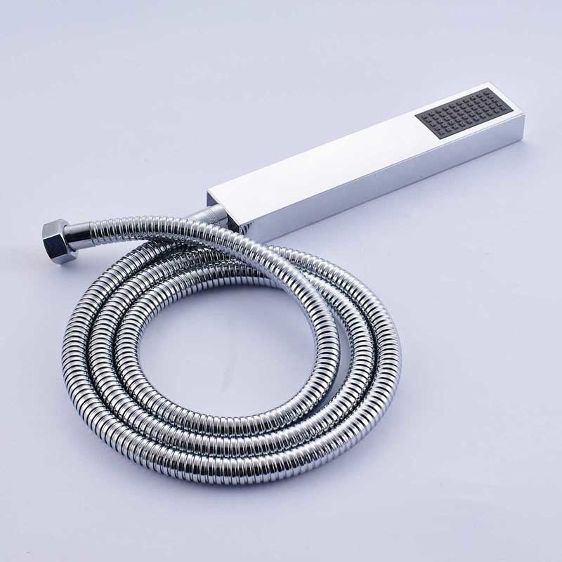 3 Functions Rain Shower Head Chrome Finish Wall Mount with Rotating Tub Spout