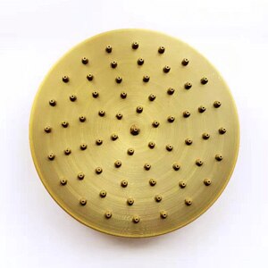 Juno Featured Round Antique Brass Rain Showerhead