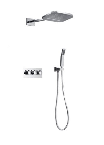 Rain Waterfall Mixer Wall Mounted Bathroom Shower with Handheld Shower