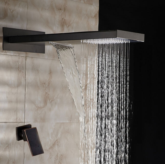 Waterfall Rainfall Oil Rubbed Bronze Shower System