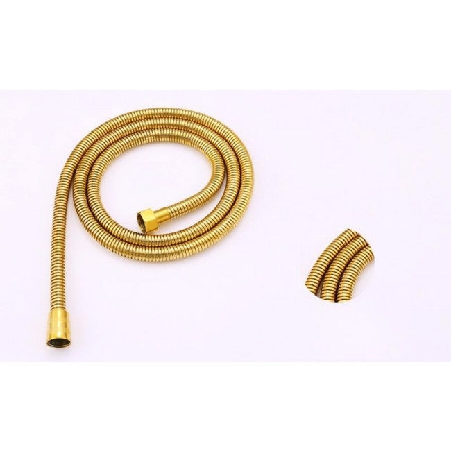 Juno Rainy Gold Waterfall Bathroom Faucet Shower & Hand-Held Shower