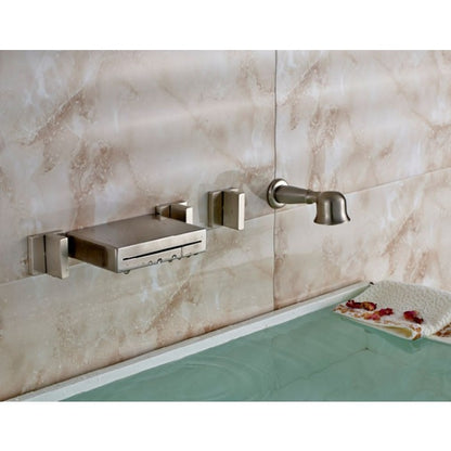Hand Shower & Triple Handle Bathtub Faucet