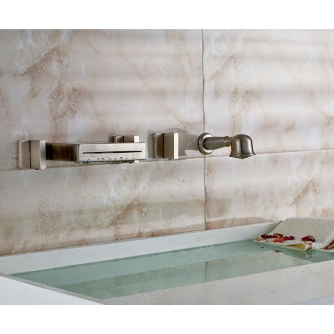 Hand Shower & Triple Handle Bathtub Faucet