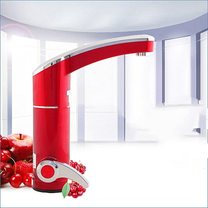 Red Chrome Deck Mounted Electric Single Handle Bathroom Faucet