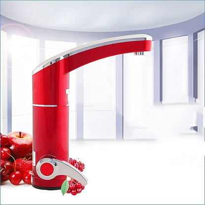 Red Chrome Deck Mounted Electric Single Handle Bathroom Faucet