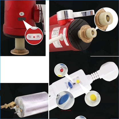 Red Chrome Deck Mounted Electric Single Handle Bathroom Faucet