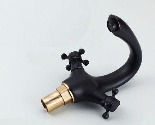 Juno Black Dual Handle Bathroom Faucet in Oil Rubbed Bronze