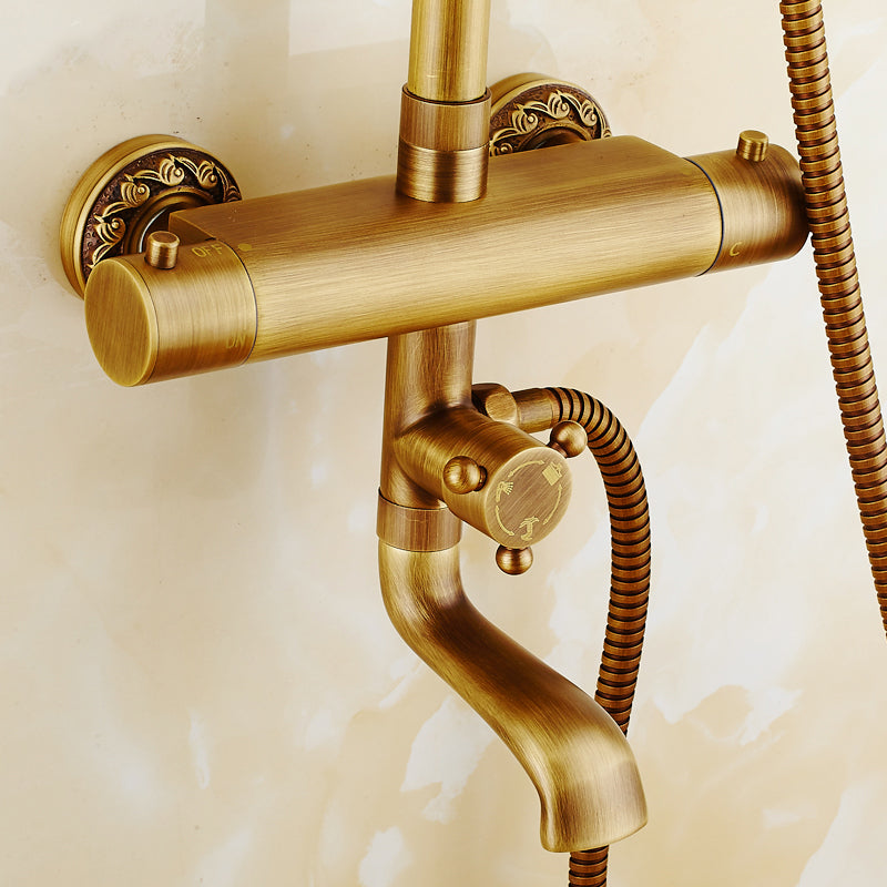 Juno Roman Brass Shower Head and Hose With Hand Held Shower and Tub Spout